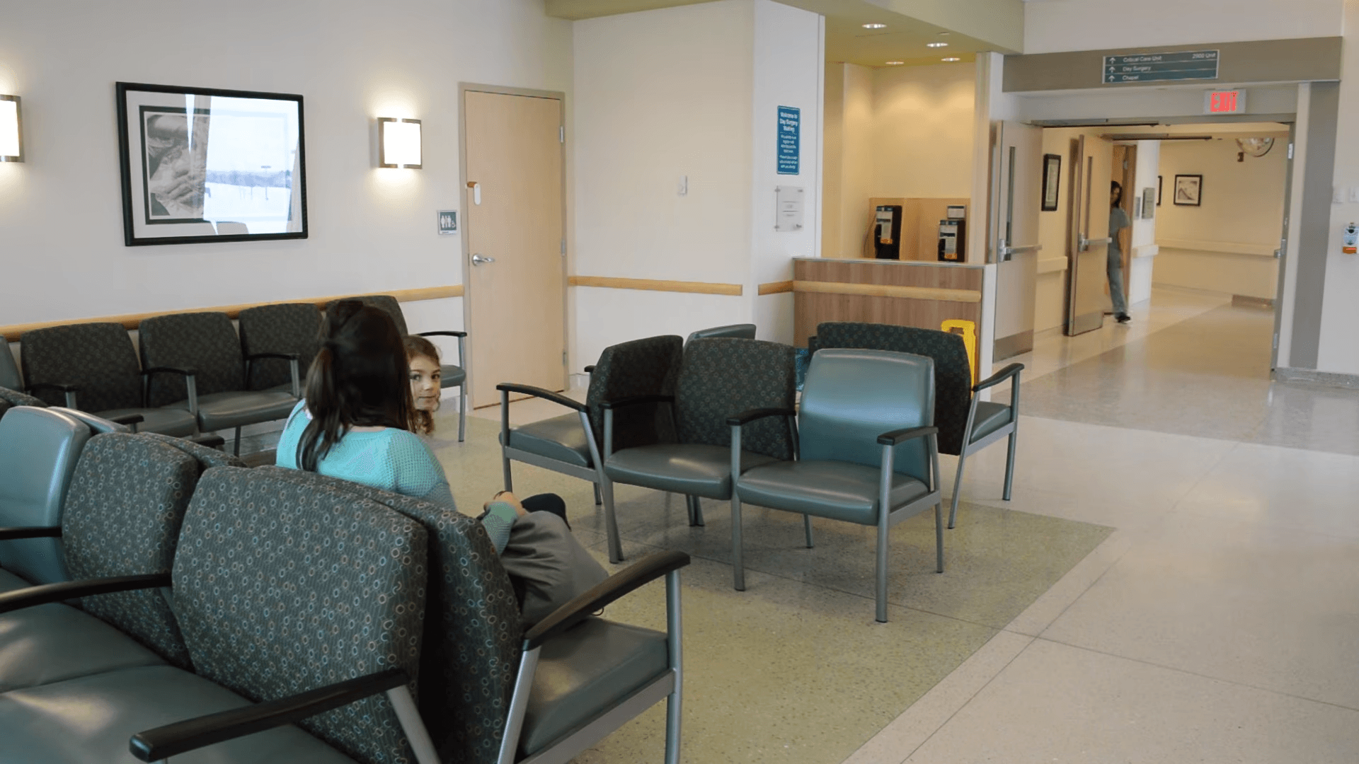 Child and staff on Children's Surgery Day at Woodstock Hospital